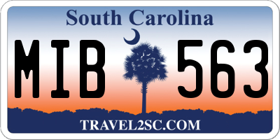 SC license plate MIB563