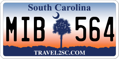 SC license plate MIB564