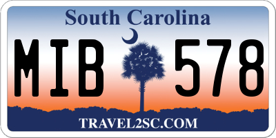 SC license plate MIB578