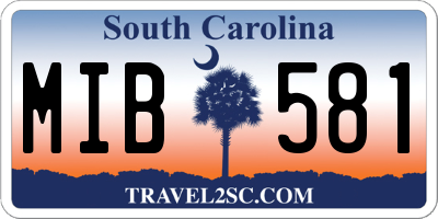 SC license plate MIB581