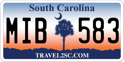 SC license plate MIB583