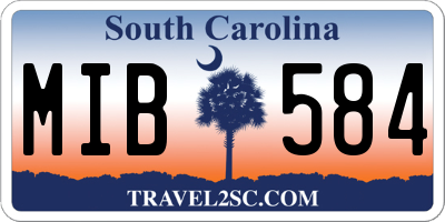 SC license plate MIB584