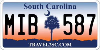 SC license plate MIB587