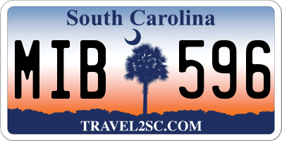 SC license plate MIB596