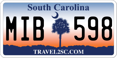 SC license plate MIB598