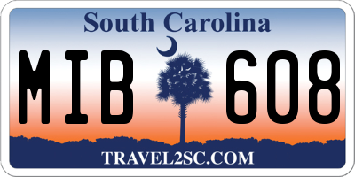 SC license plate MIB608