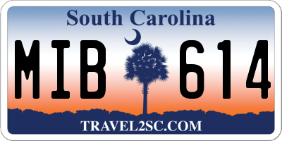 SC license plate MIB614