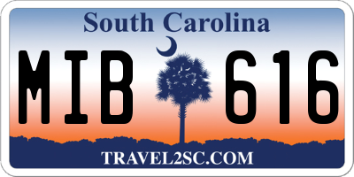 SC license plate MIB616