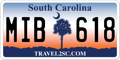 SC license plate MIB618