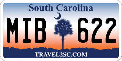 SC license plate MIB622