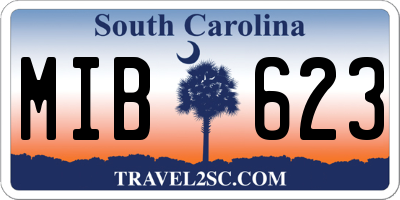 SC license plate MIB623