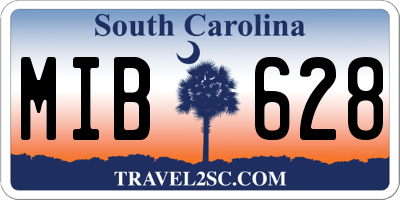 SC license plate MIB628