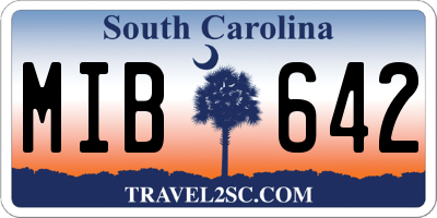 SC license plate MIB642