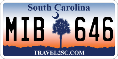 SC license plate MIB646