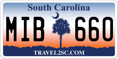 SC license plate MIB660