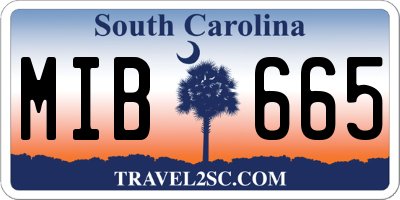 SC license plate MIB665