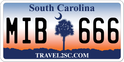SC license plate MIB666