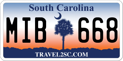 SC license plate MIB668