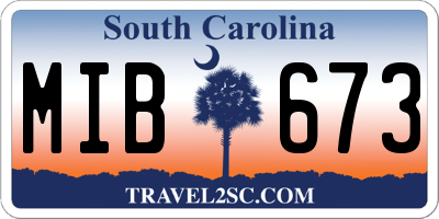 SC license plate MIB673