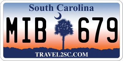 SC license plate MIB679