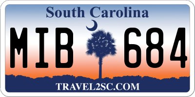 SC license plate MIB684