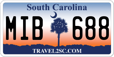 SC license plate MIB688