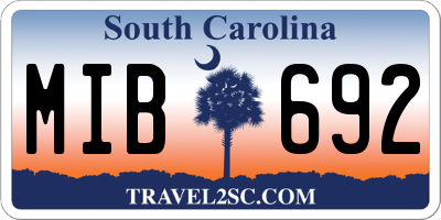SC license plate MIB692