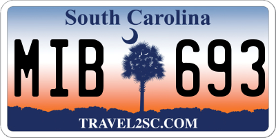 SC license plate MIB693