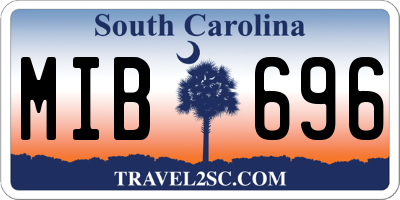 SC license plate MIB696