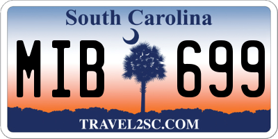 SC license plate MIB699