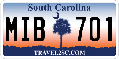 SC license plate MIB701