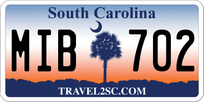 SC license plate MIB702