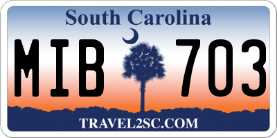 SC license plate MIB703