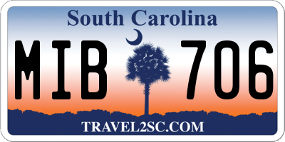 SC license plate MIB706