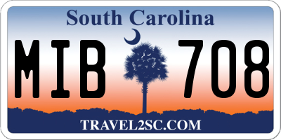 SC license plate MIB708
