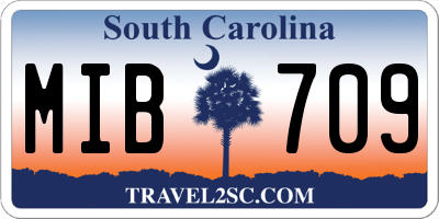 SC license plate MIB709
