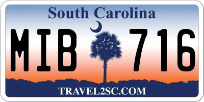 SC license plate MIB716