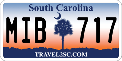 SC license plate MIB717
