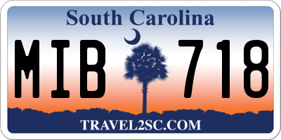 SC license plate MIB718