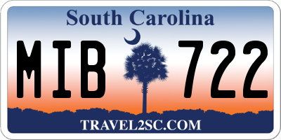 SC license plate MIB722