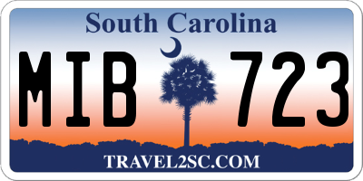 SC license plate MIB723