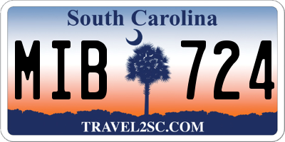 SC license plate MIB724