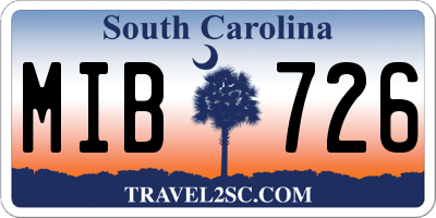 SC license plate MIB726
