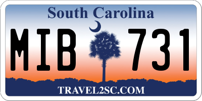 SC license plate MIB731