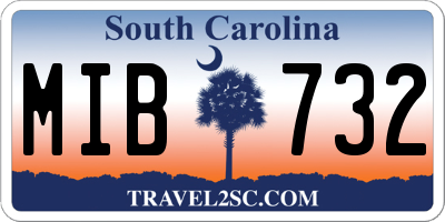 SC license plate MIB732