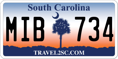 SC license plate MIB734