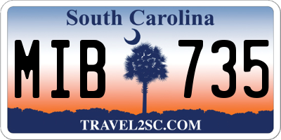 SC license plate MIB735