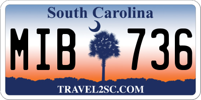 SC license plate MIB736