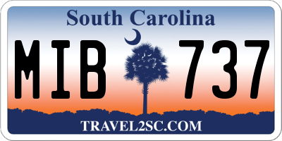 SC license plate MIB737