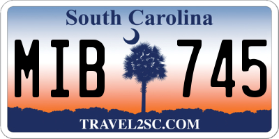 SC license plate MIB745